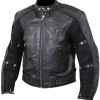 Defiant Men's Black Padded Biker Jacket with Mesh
